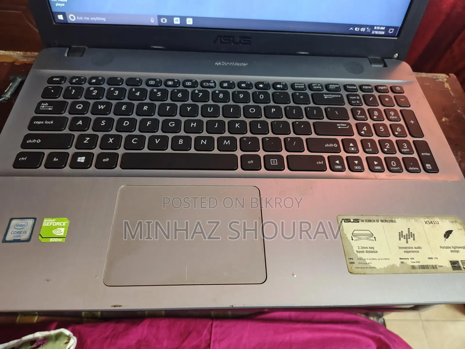 ASUS x541uv বিক্রয়ের জন্য