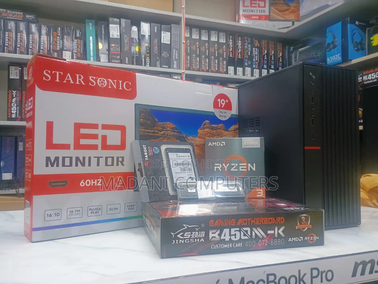 Eid Desktop PC Ryzen 5 3400G -8GB Ram-240GB SSD -19" LED Monitor