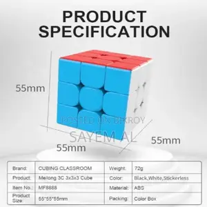 Moyu 3x3x3 Speed Cube (Stickerless) Smooth Magic Bd