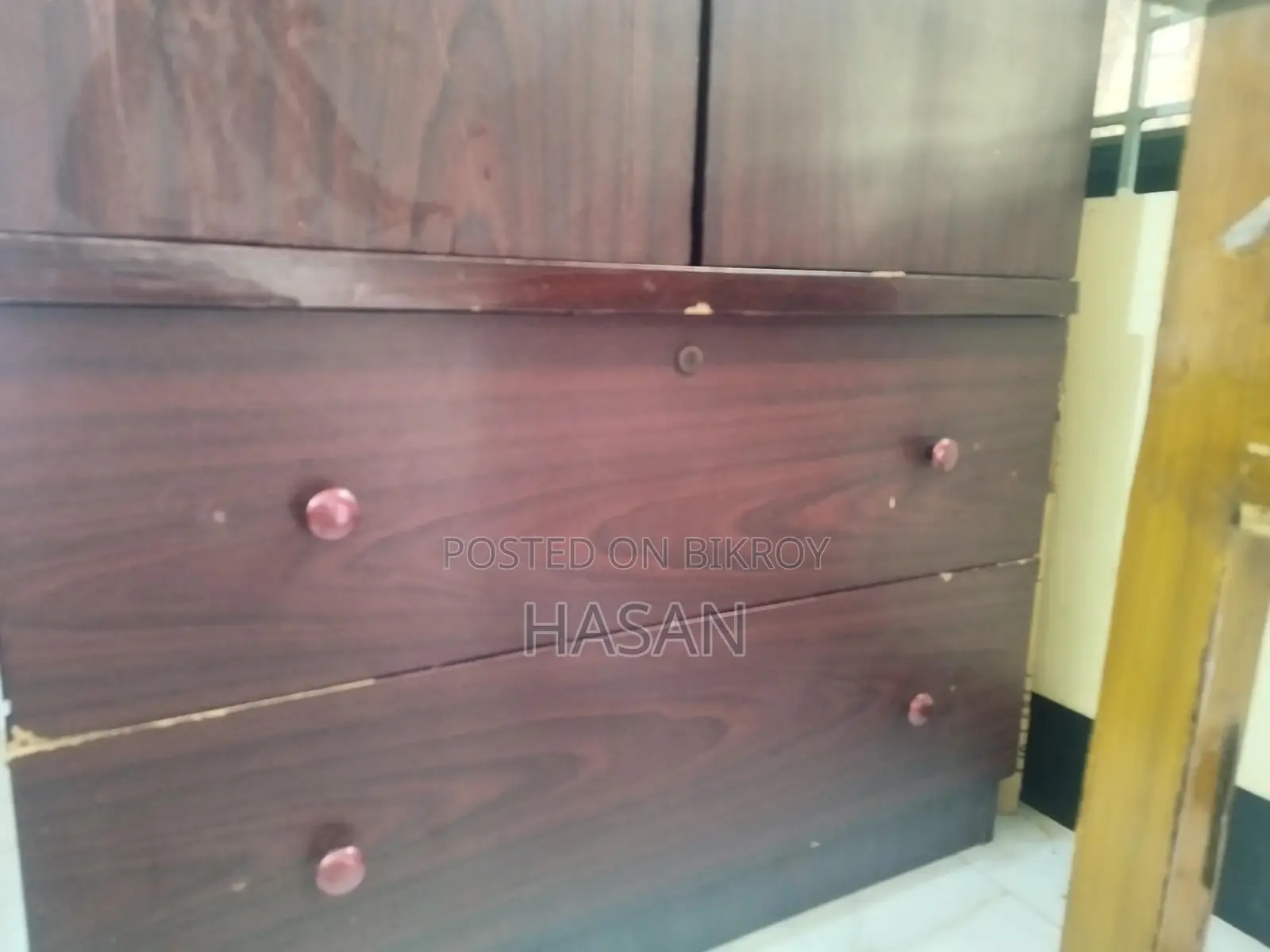 Wooden Wardrobe with 2 Doors and 2 Drawers