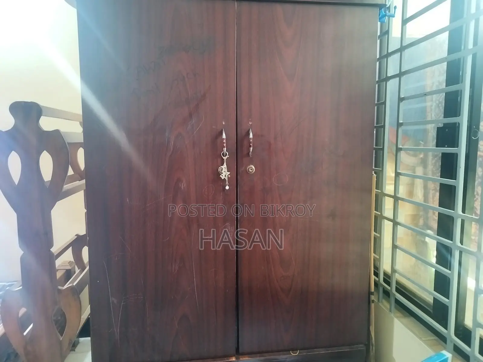 Wooden Wardrobe with 2 Doors and 2 Drawers