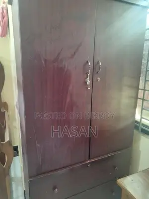 Wooden Wardrobe with 2 Doors and 2 Drawers