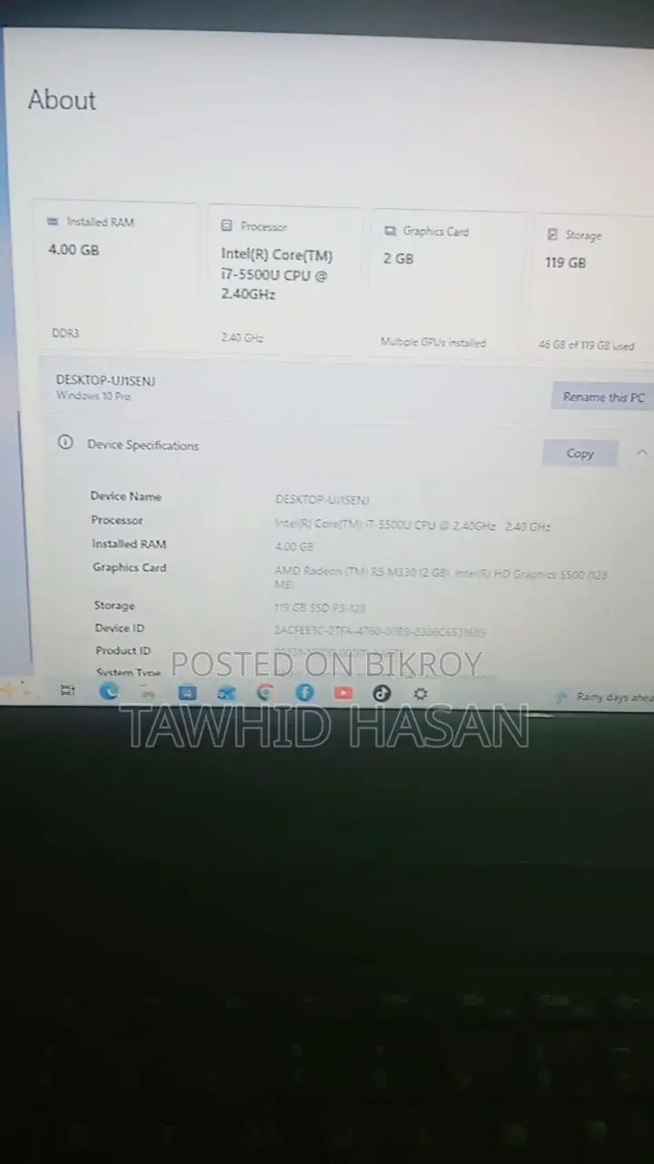 Lenovo Laptop Ideapad G5080 Core i7 5th Gen