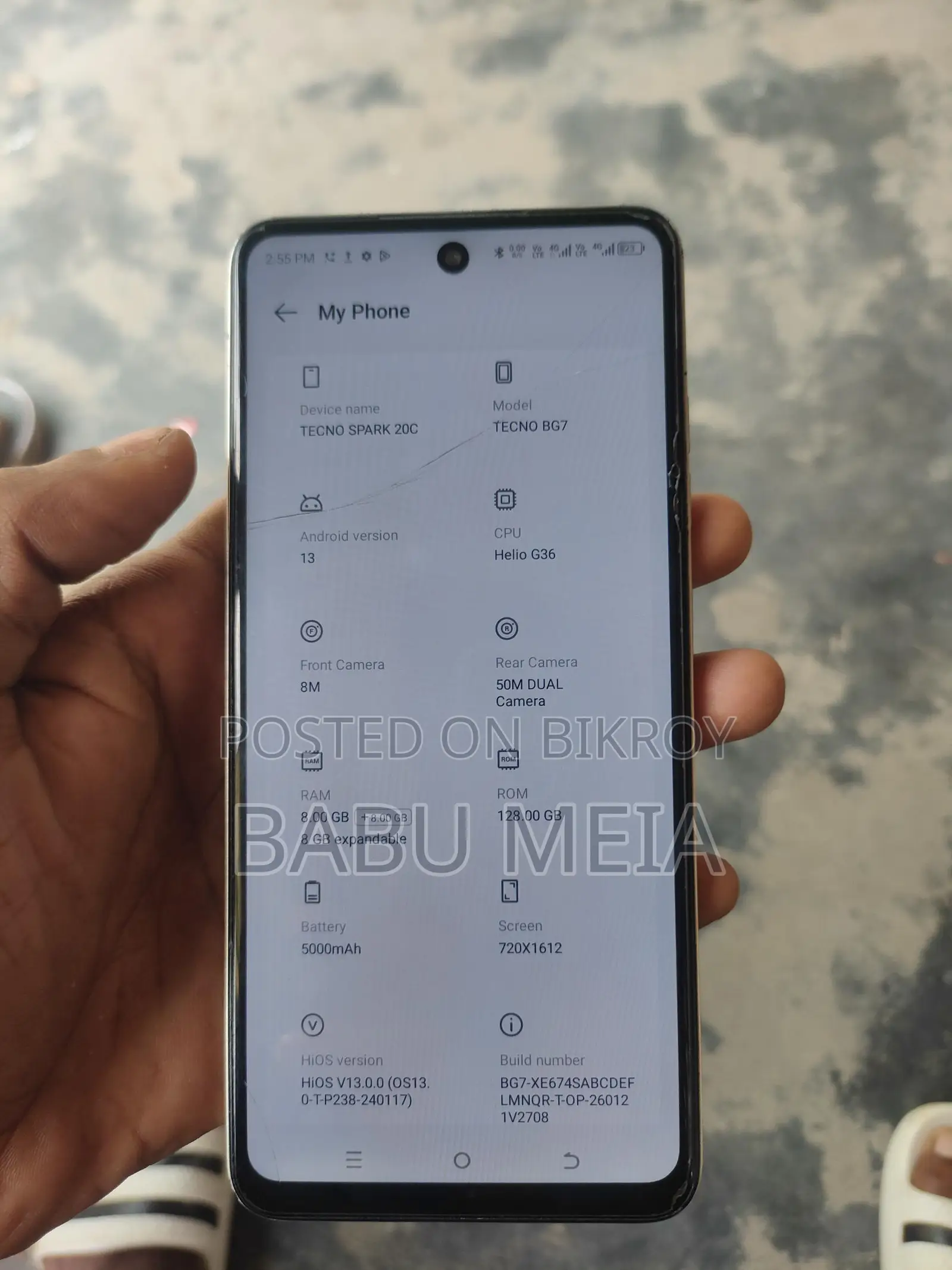 Tecno Spark 20C RAM 8+8 ROM 128 GB (Used)