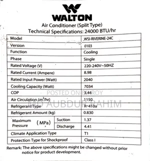 Walton 2 Ton AC 24000 BTU