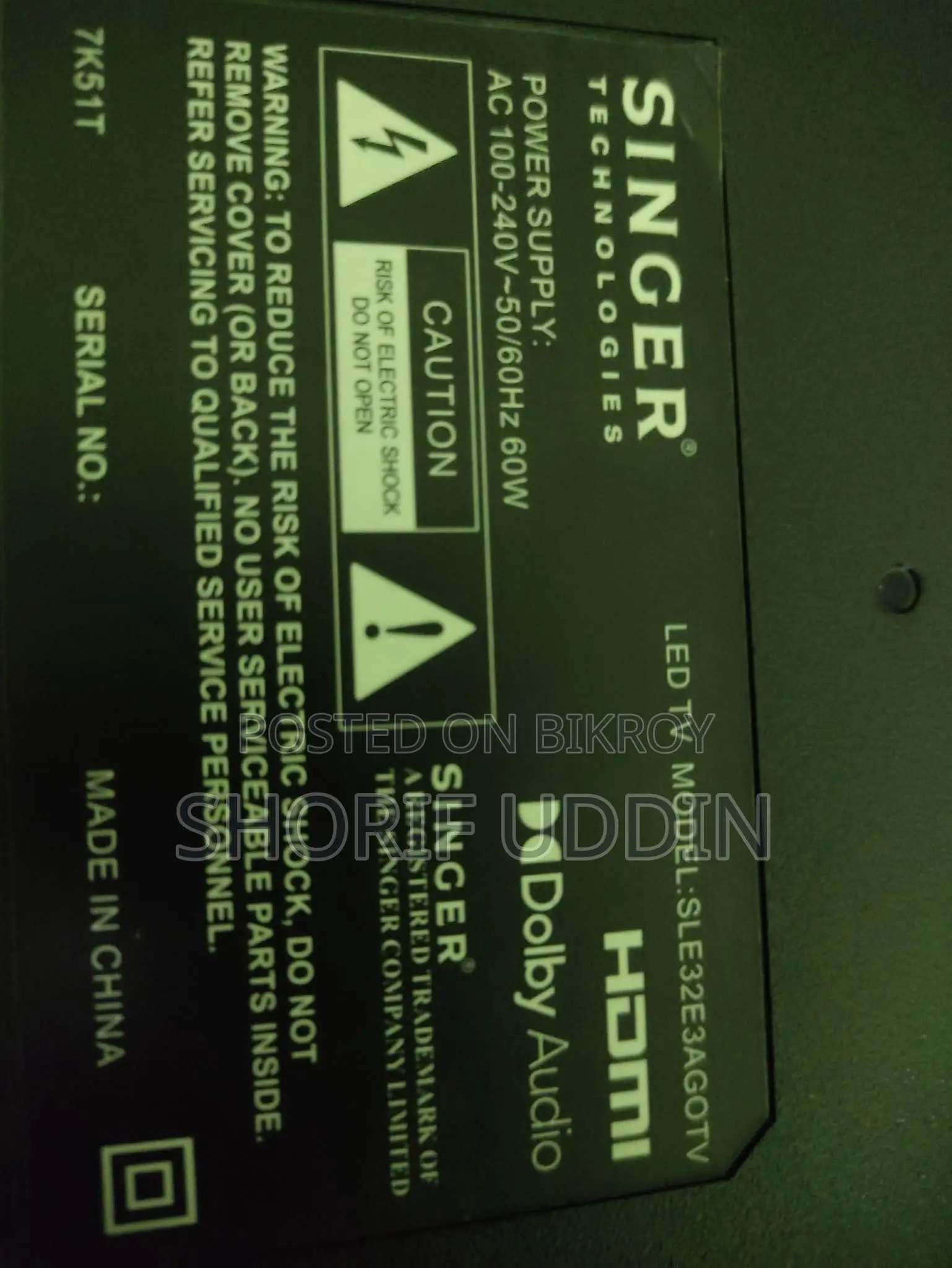 Singer 32-inch Smart Voice Control 4K TV