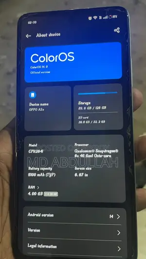 OPPO A3x 4/128 (Used)