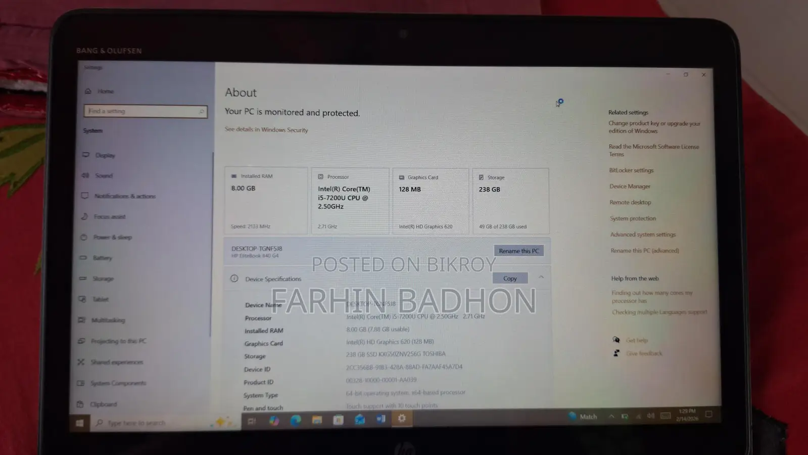 HP EliteBook Touchscreen Laptop