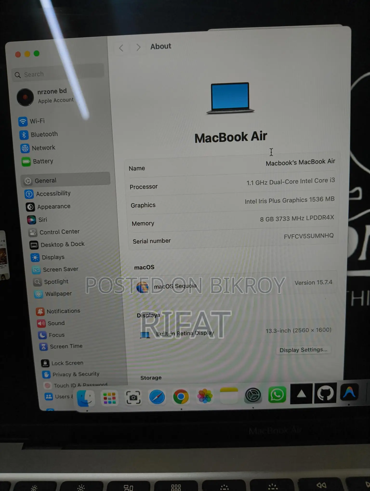 Macbook Air 2020 (intel) Sell