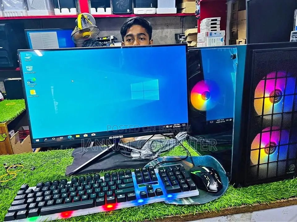 কম দামে নতুন 8Th Gen CORE i3 +রাম 8GB+SSD 128GB+1000GB+lg 19"LED