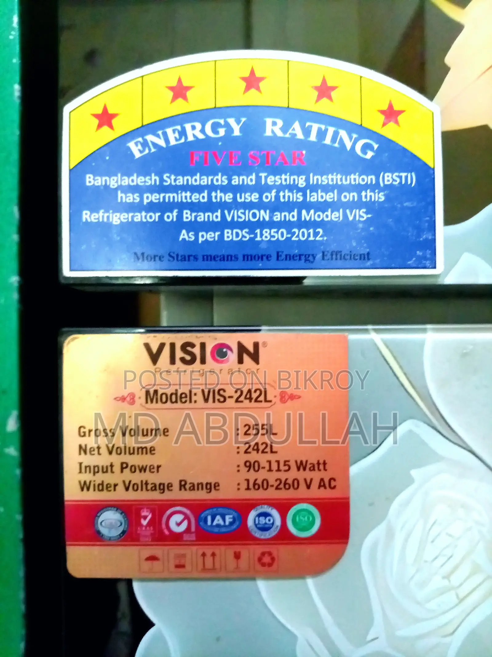 Urgent Sale: Vision Fridge in Great Condition!