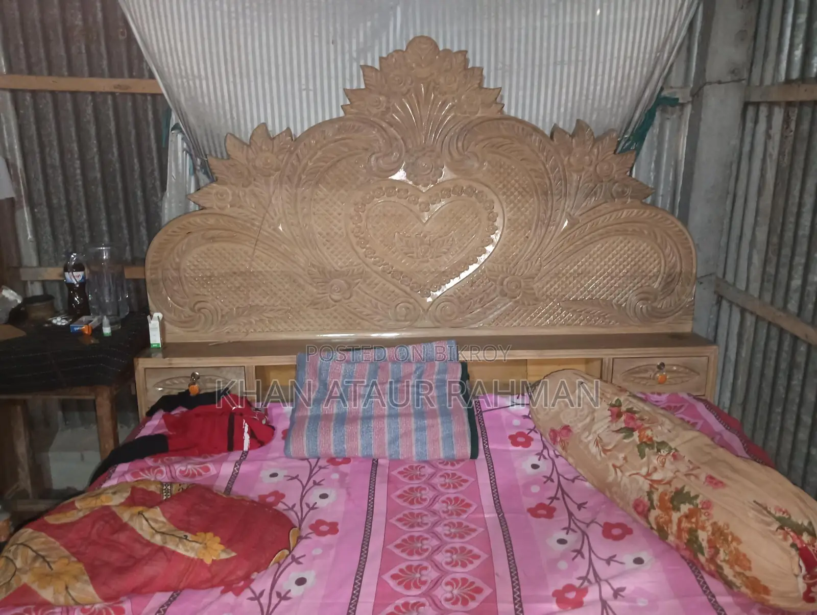 Teak wood bed and wardrobes for sale