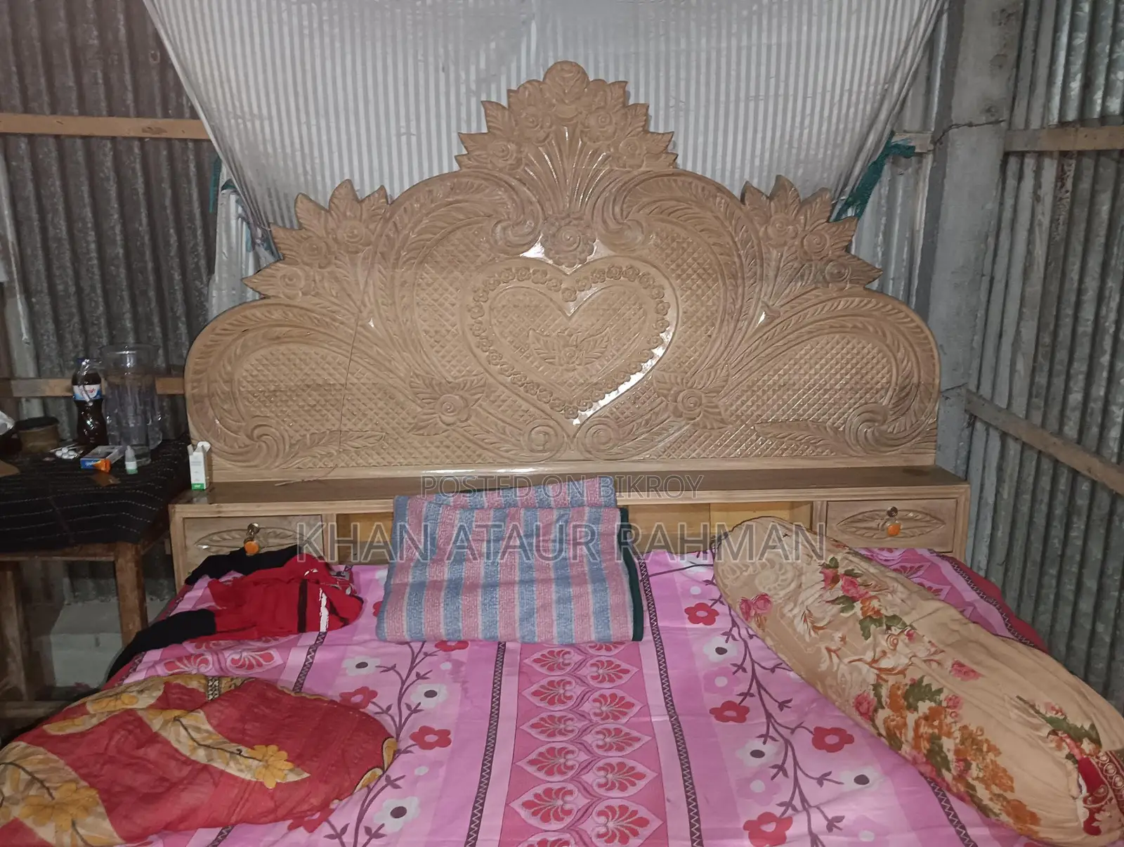 Teak wood bed and wardrobes for sale