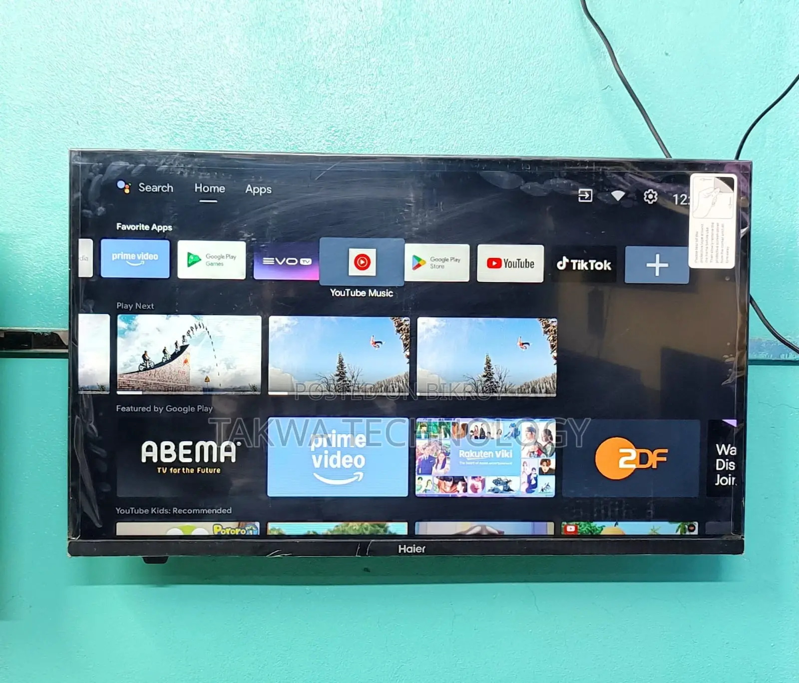 Haier-32" Inch Android Frameless 4K Support Voice Control TV