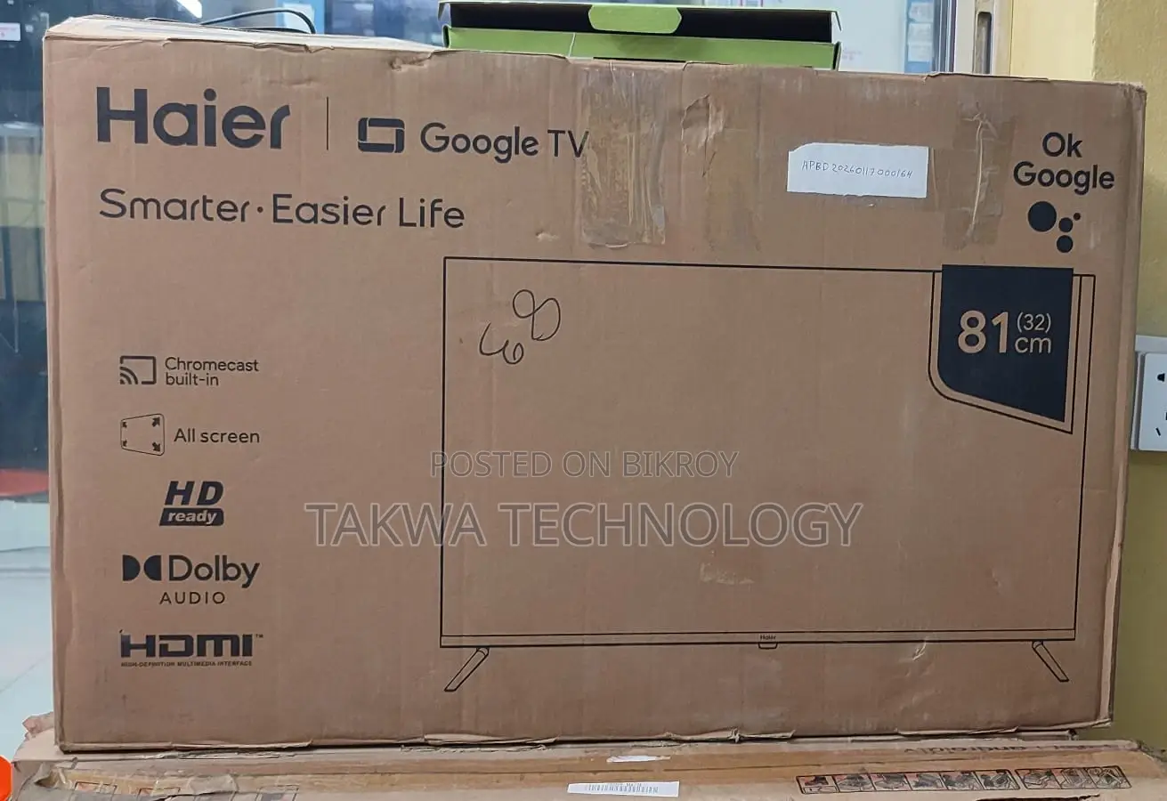 Haier-32" Inch Android Frameless 4K Support Voice Control TV