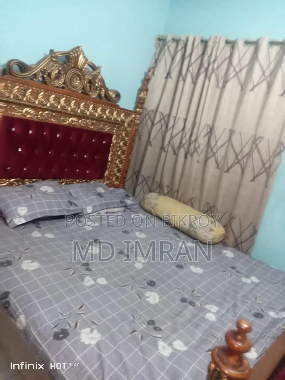Teak Wood Bed for Sale (Used But Like New)