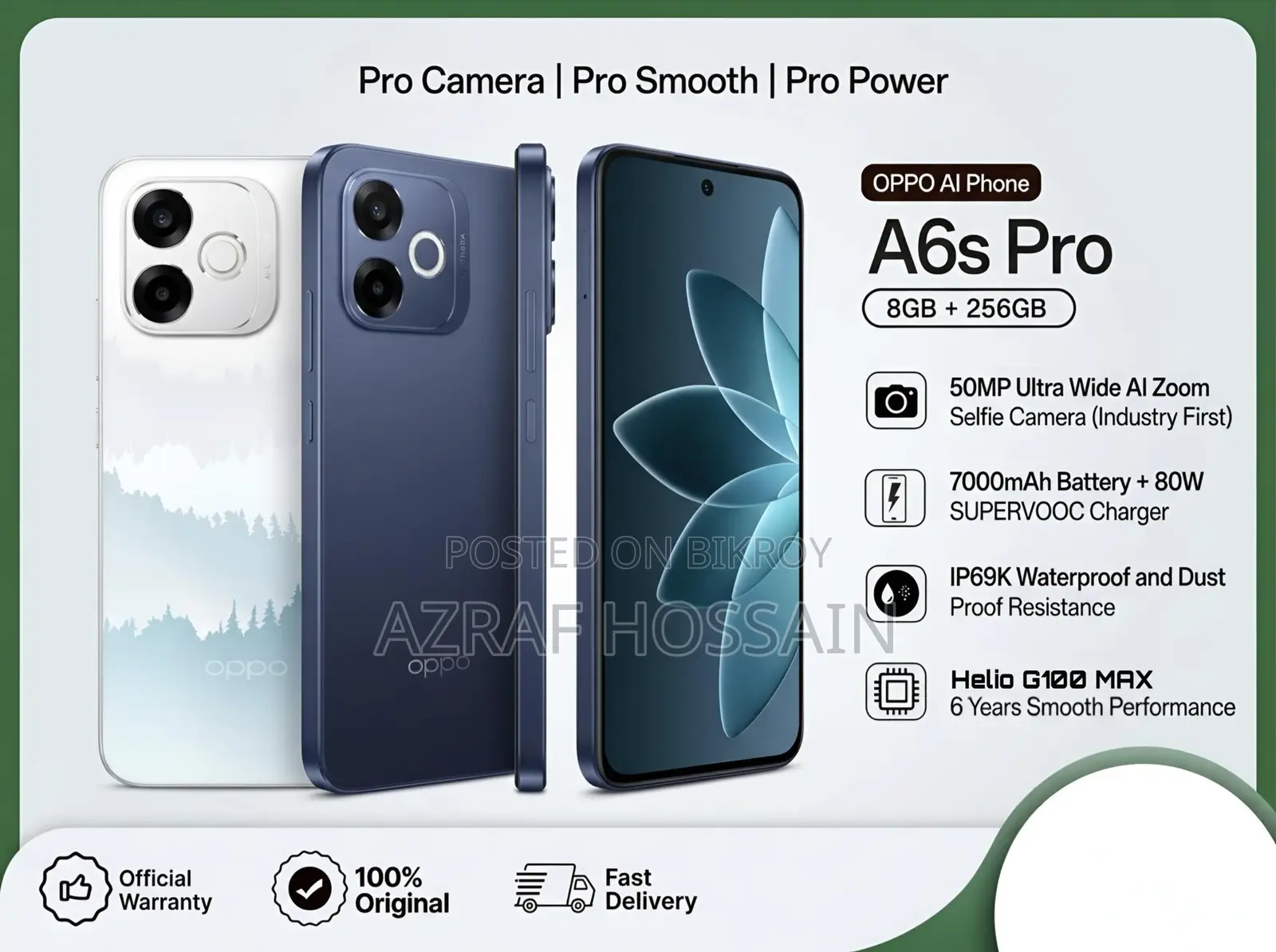 OPPO A6s Pro ৮+২৫৬জিবি (ব্র্যান্ড নিউ)