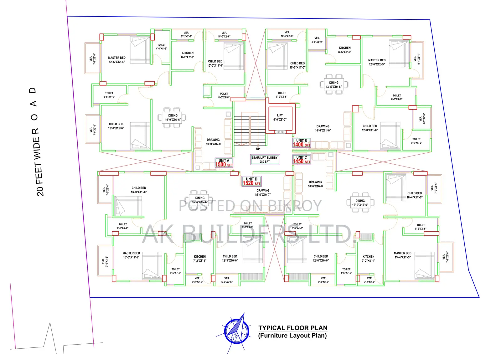 Attractive 1520 sq. ft. flat for sale with installment facilities @ Pallabi!!!!!!