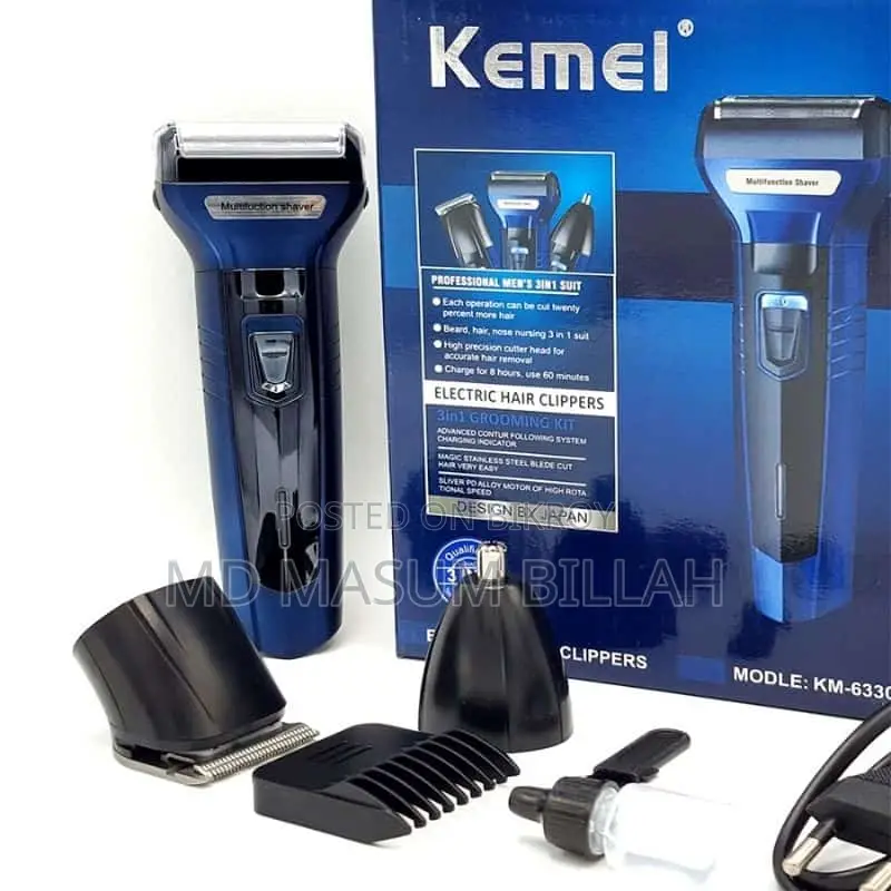 Kemei Km-6330 3-in-1 Hair Shaving Machine Grooming Kit
