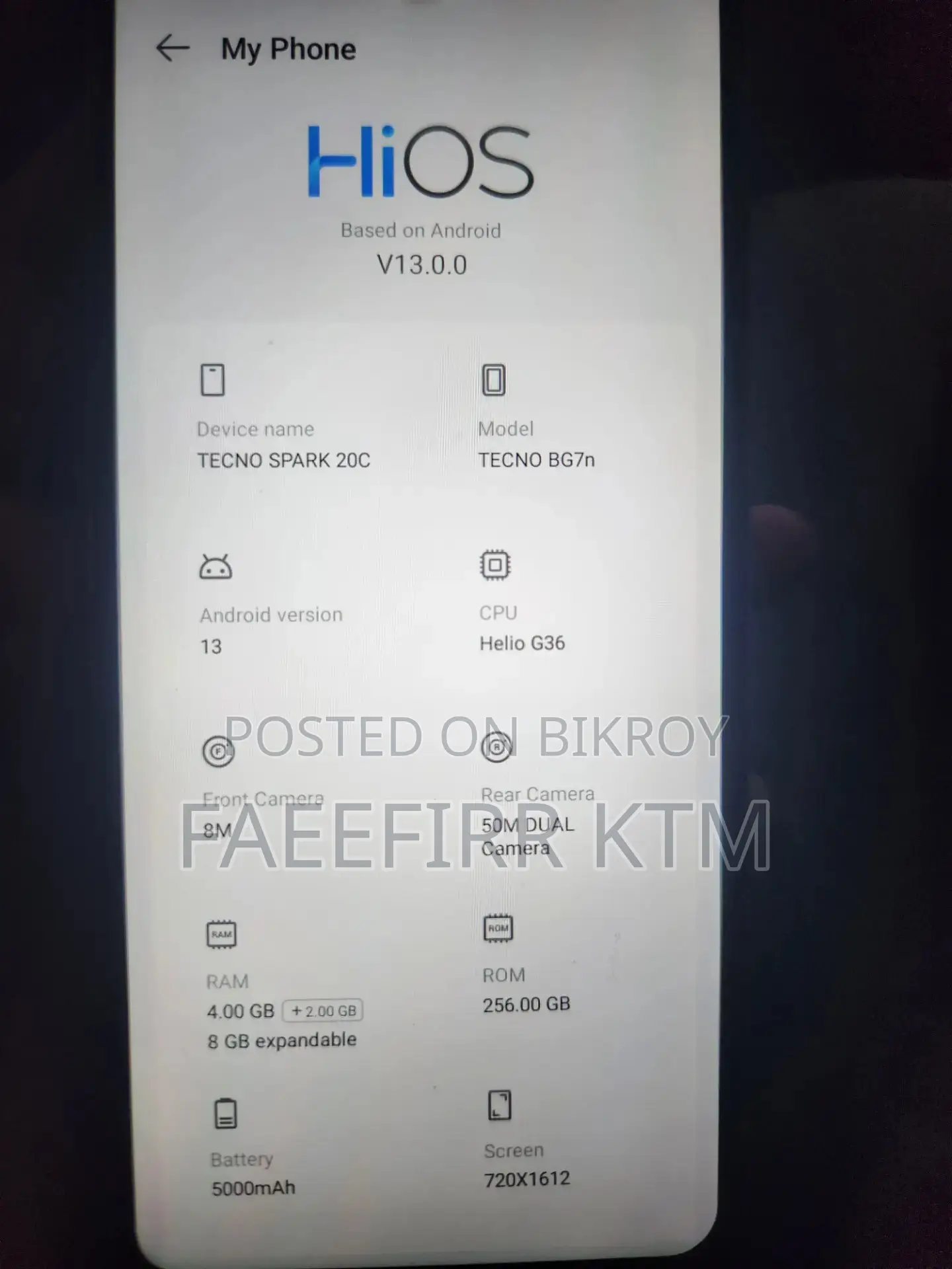 Tecno Spark 20C (Used)