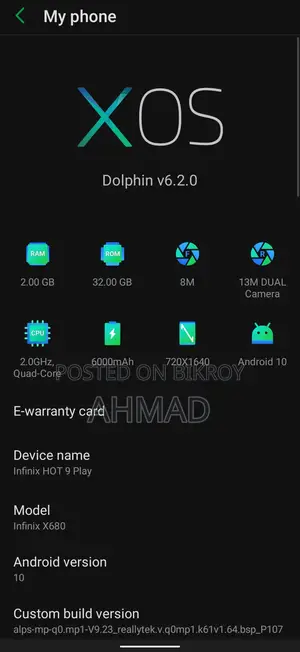 Infinix Hot 9 Play 32 GB Blue