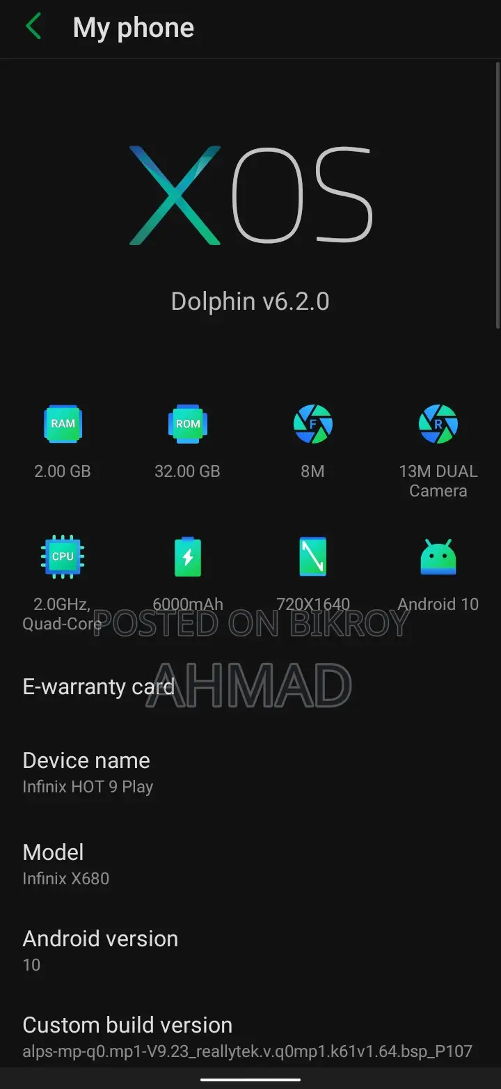 Infinix Hot 9 Play 32 GB Blue