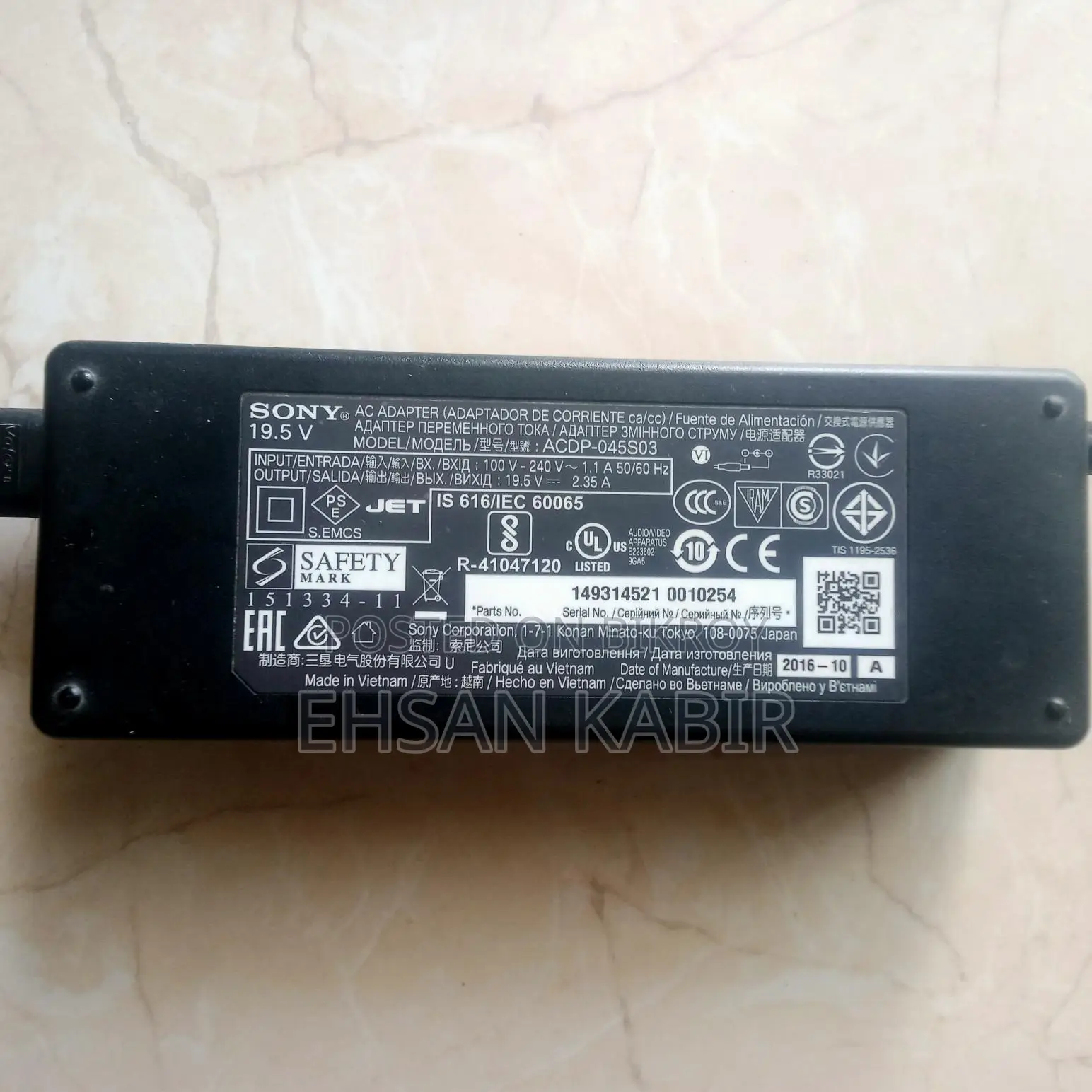 Original Sony Tv Adapter 19.5 Volt