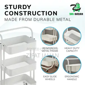 3 Layer Multi Use Trolley Rack Kitchen Cabinet