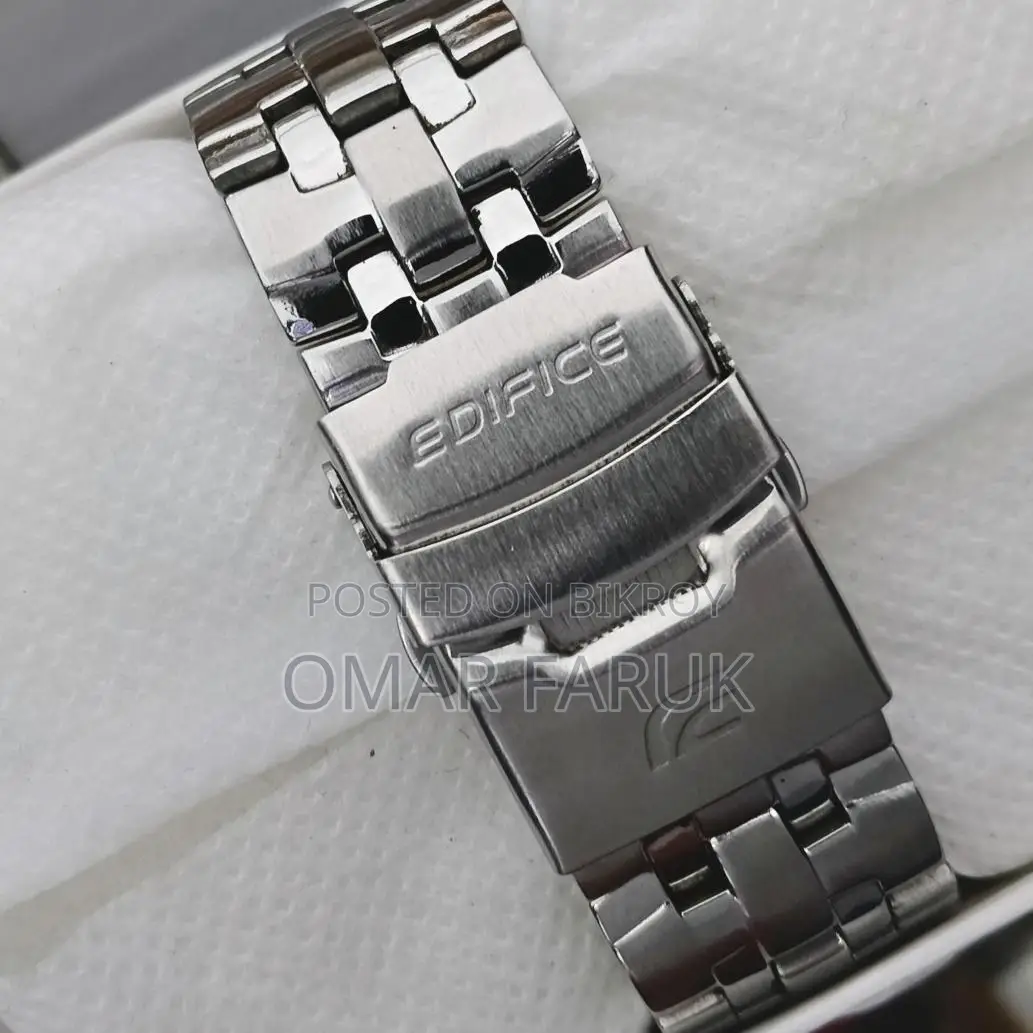 Casio Edifice Chronograph Watch for Men – Stainless Steel, Tachymeter