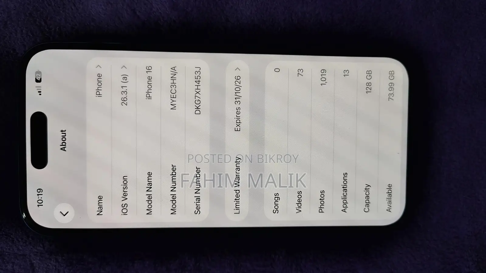 Apple iPhone 16 (Used)
