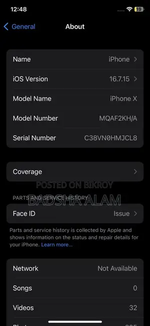 Apple iPhone X . (Used)