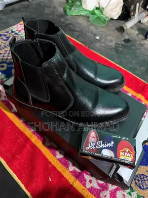Men's Leather Chelsea Boots, Formal, Black