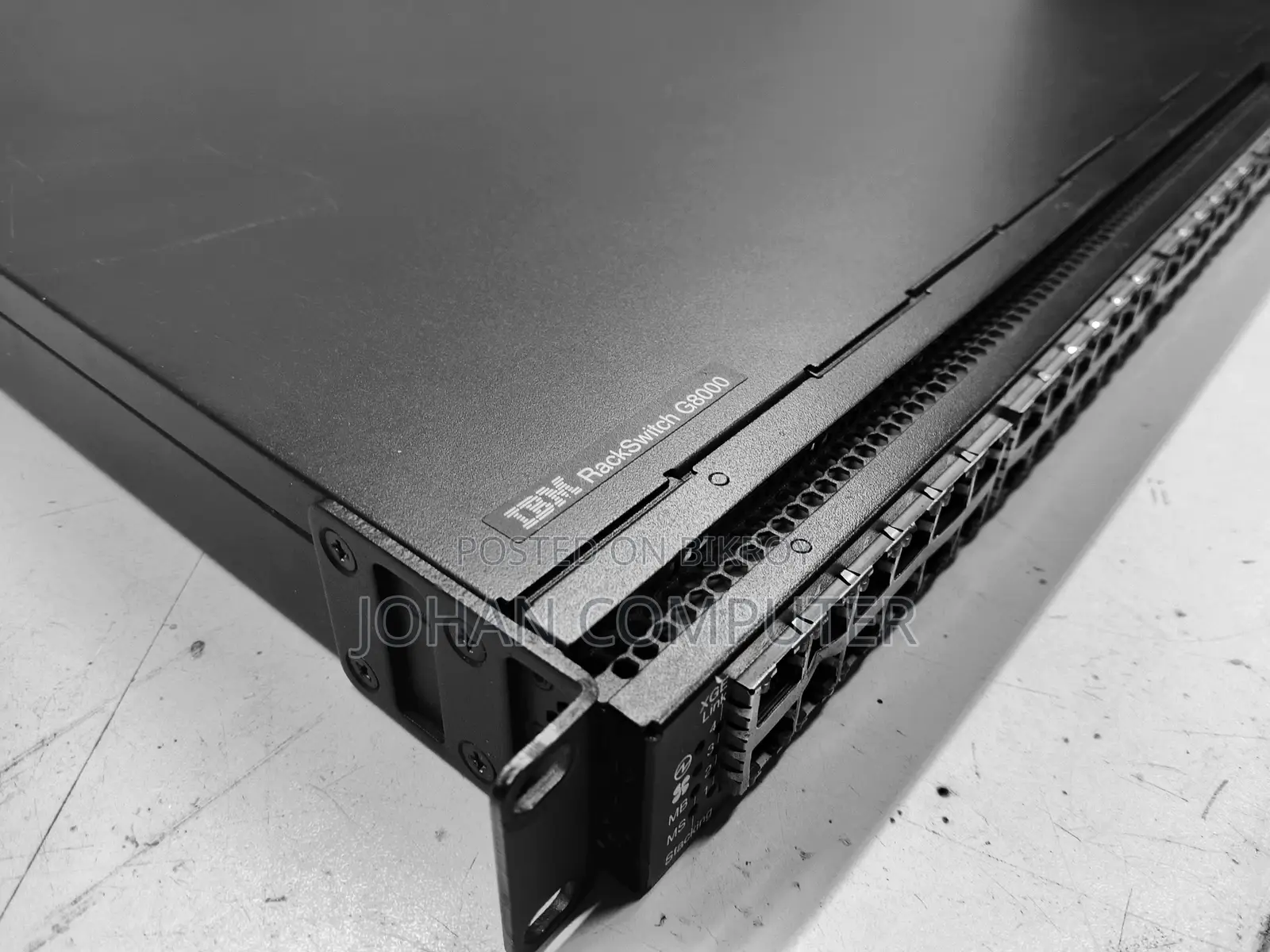 IBM 48-port enterprise switch: 44 × 1 GbE RJ-45 ports and 4 SFP