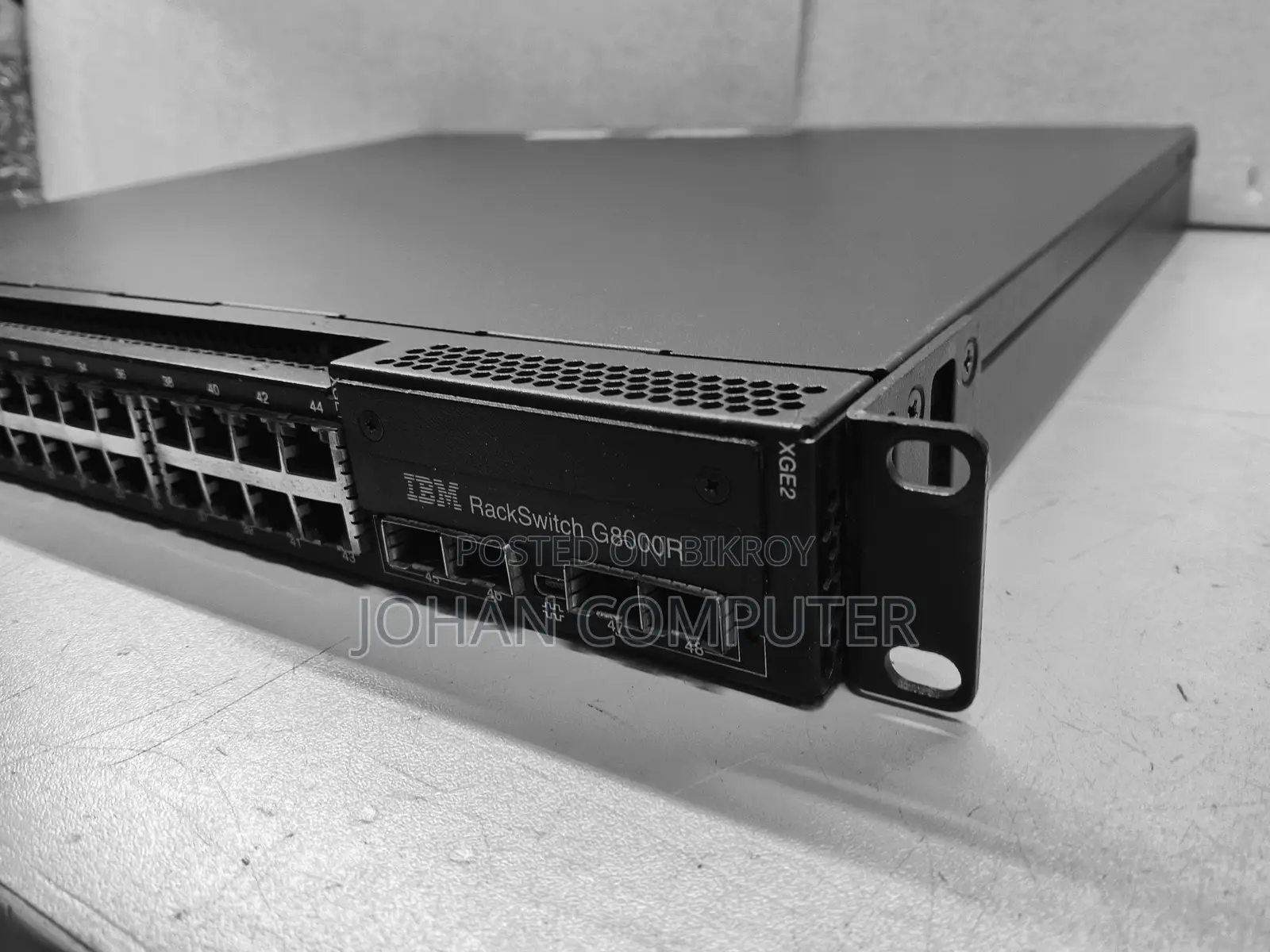 IBM 48-port enterprise switch: 44 × 1 GbE RJ-45 ports and 4 SFP