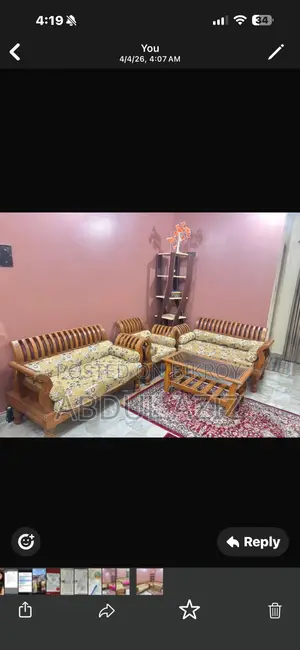 5-Year-Old Teak Wood Sofa Set for Sale. Includes Center Table