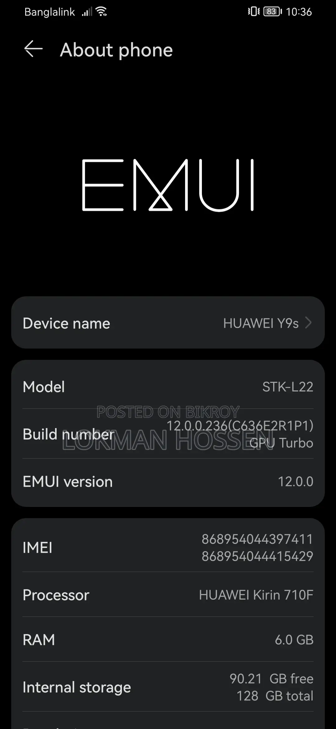 Huawei Y9s (Used)