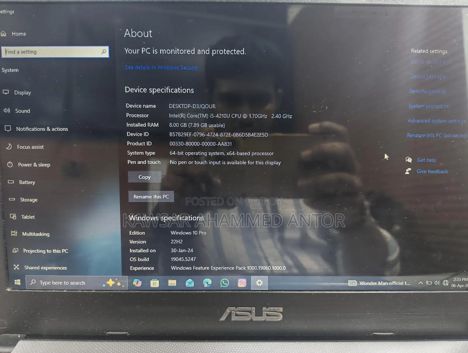 ASUS X450L Series Laptop Is for Sale