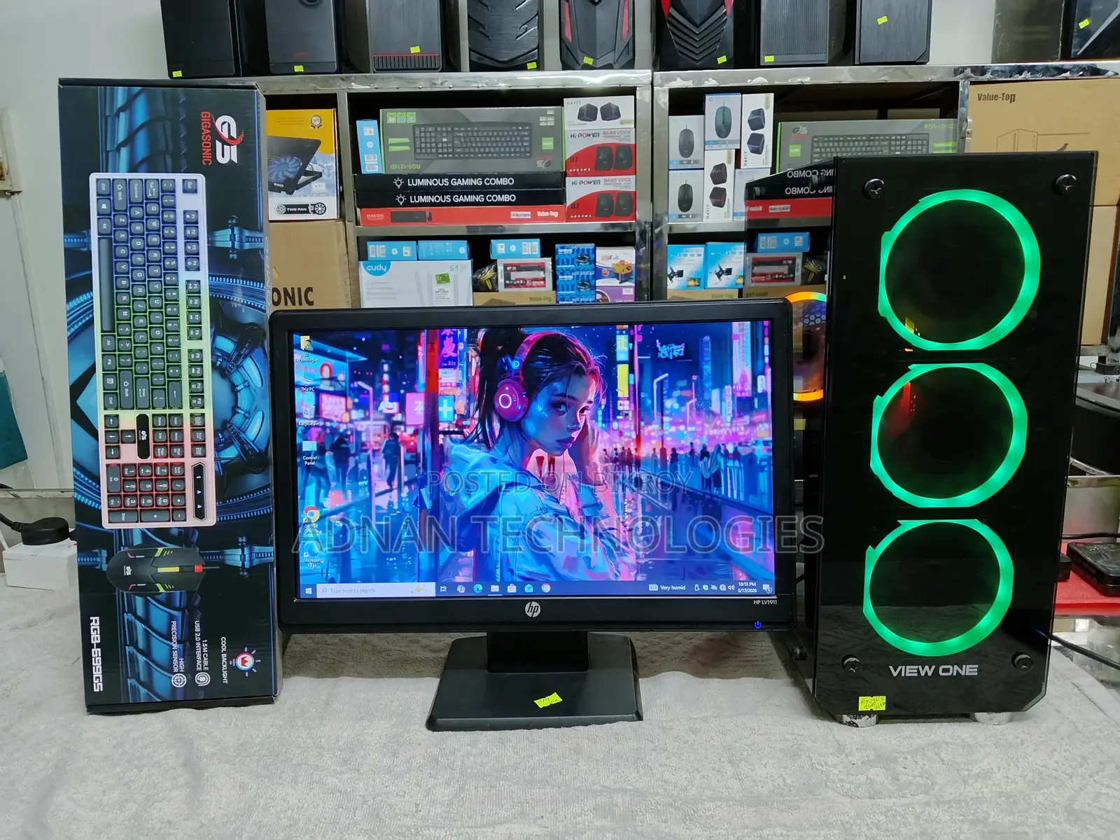 AMD Ryzen 5 3400G & 19′′ HP RGB Gaming Combo - Desktop Full Setup