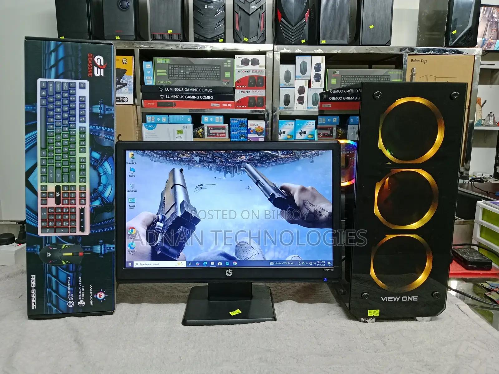 AMD Ryzen 5 3400G & 19′′ HP RGB Gaming Combo - Desktop Full Setup