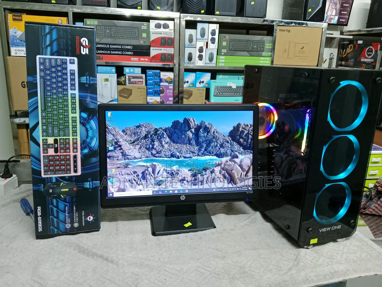 AMD Ryzen 5 3400G & 19′′ HP RGB Gaming Combo - Desktop Full Setup
