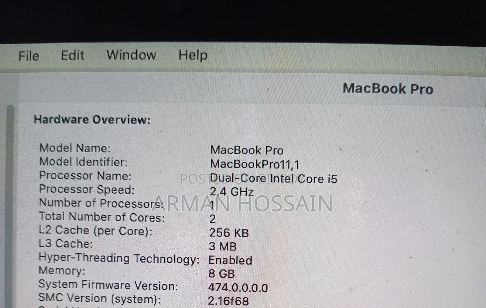 Macbook Pro Late 13 for sale