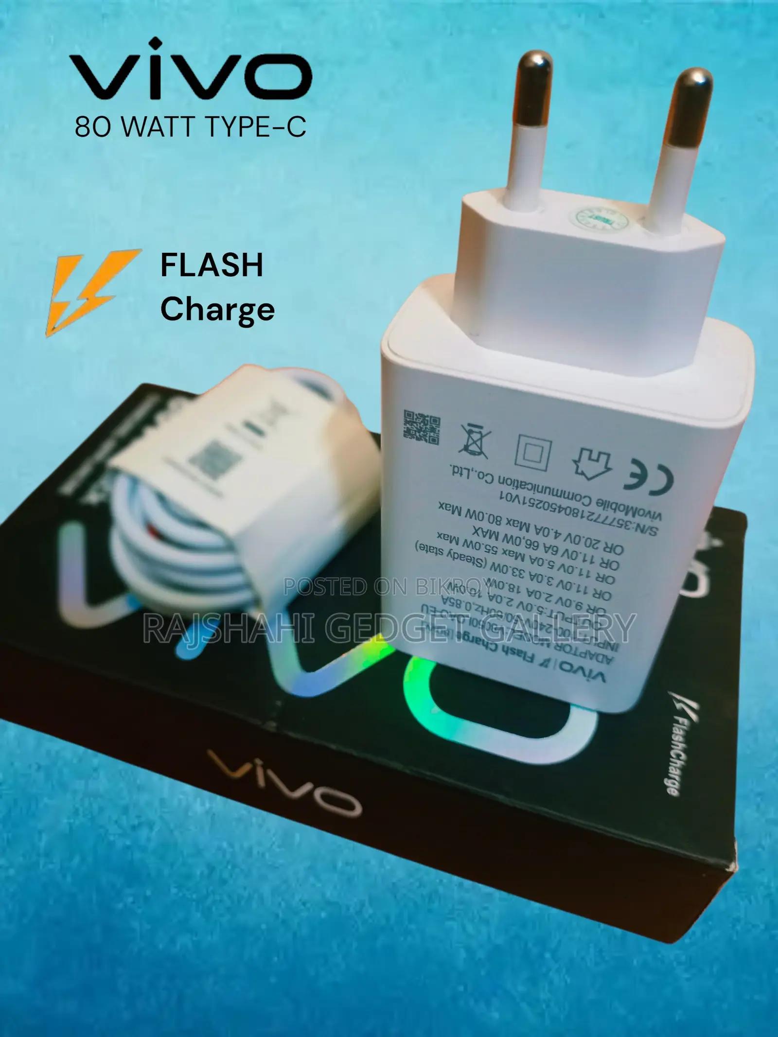 Vivo 80w Flash Charger with Cable