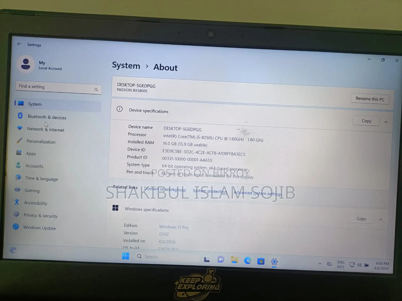 Used Walton Passion BX5800S Laptop for Sale