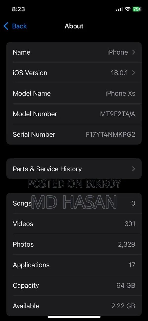 Apple iPhone XS 4//63 (Used)