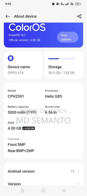 OPPO A18 . (Used)