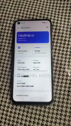 Realme Narzo 50 4+64 (Used)