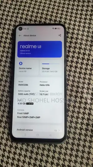 Realme Narzo 50 4+64 (Used)