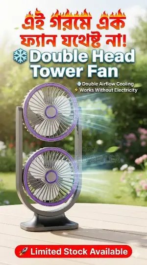 Double Head Portable Fan Fs-29 | Battery