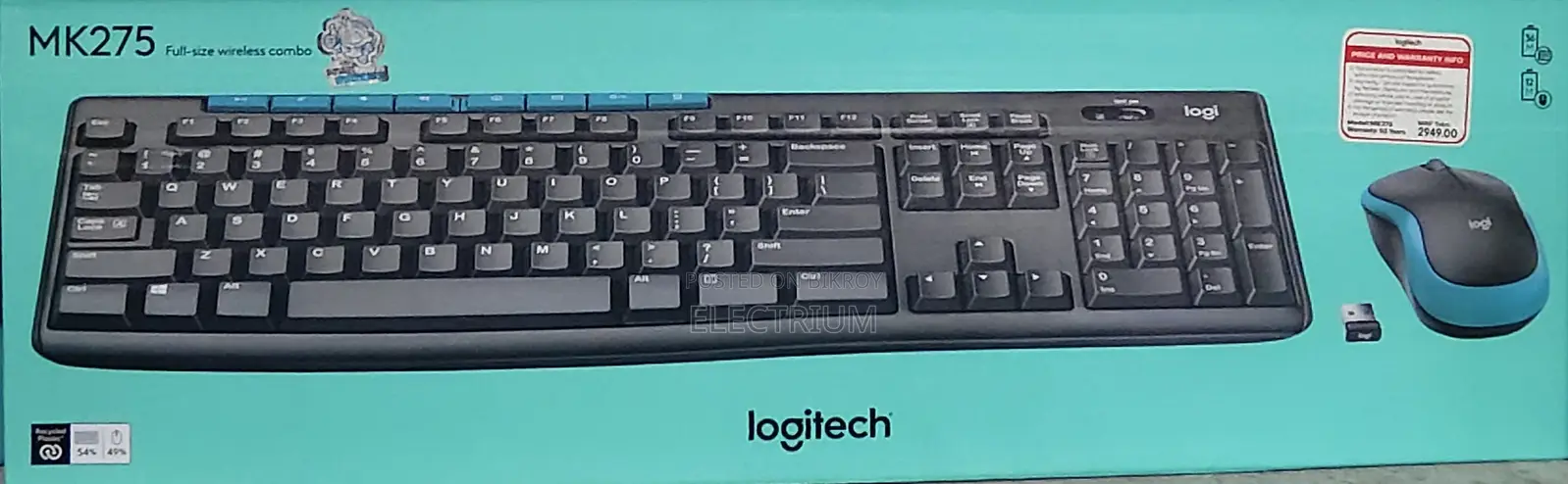 Logitech MK275 Black-blue Wireless Mouse Keyboard Combo