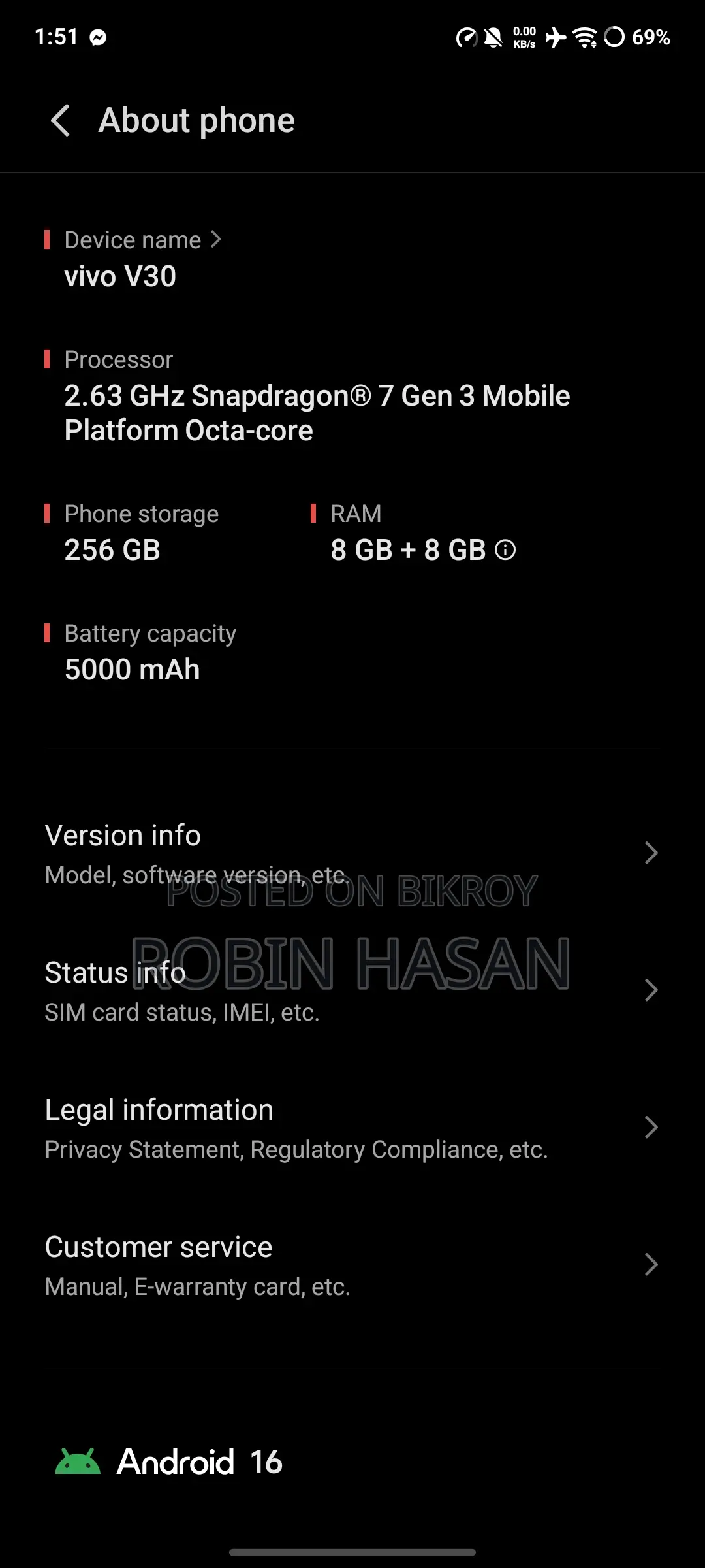 Vivo V30 5G 256 GB
